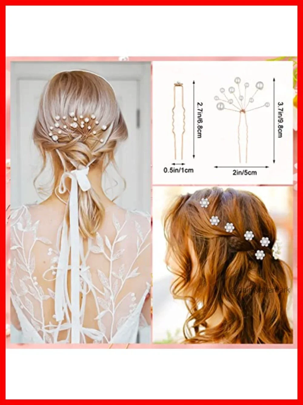 64Pc Hair Accessory Set: Flower Rhinestone Sticks, Pearl Pins, Crystal Combs,